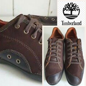 Timberland Brown Leather Suede Comfort active street walking casual Sneaker Shoe
